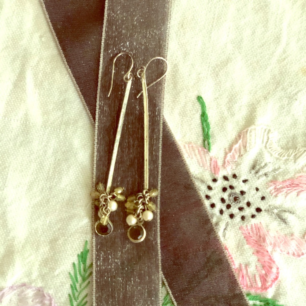 Silver-Tone Earrings With Faux Pearls.